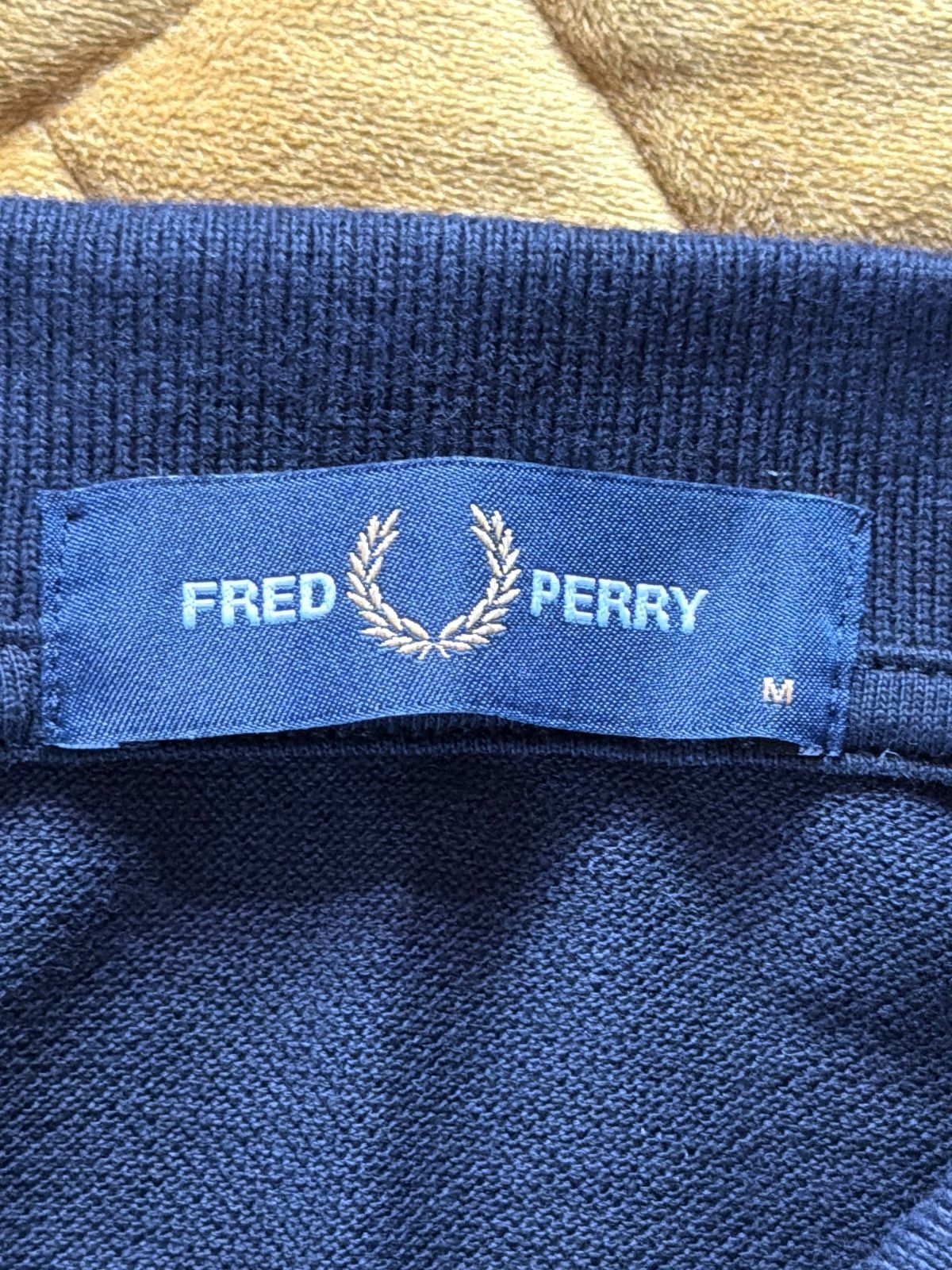 Men’s Fred Perry Long Sleeve Polo Shirt Top In Navy - Medium - 3645