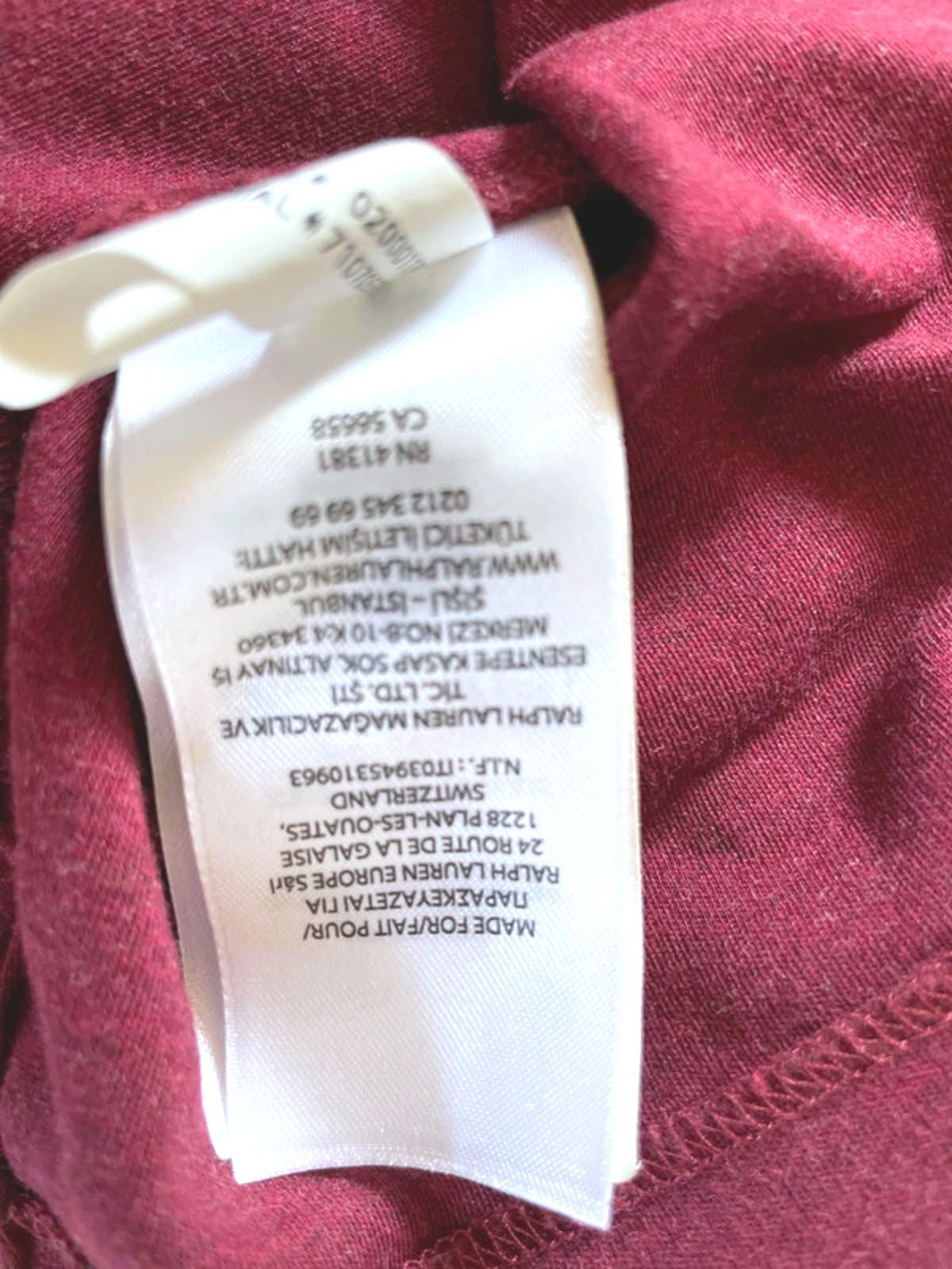 Men’s Ralph Lauren Custom Slim Fit Polo Top In Burgundy - Medium - 1880