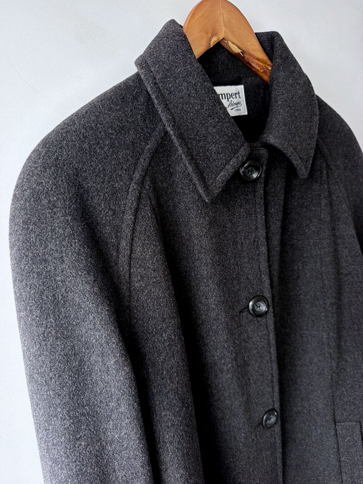 Women’s Lampert London Premium Wool Overcoat Pea Coat In Dark Grey - Uk14 - 3731