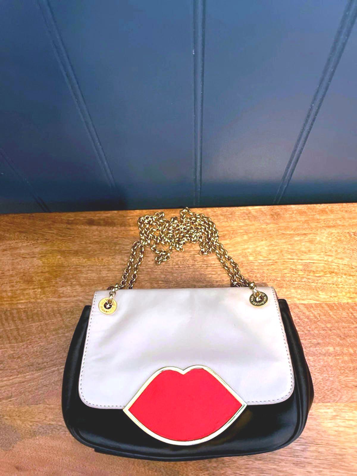 Women’s Lulu Guinness Eva Leather Shoulder Clutch Crossbody Bag In Black - 2849