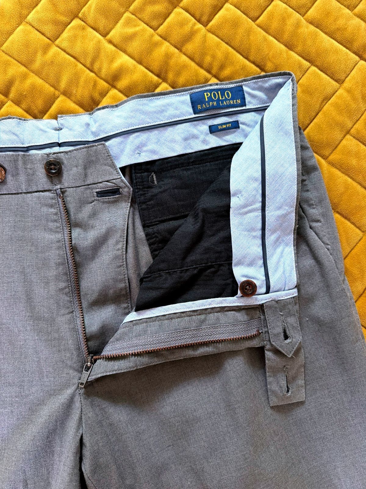 Men’s Ralph Lauren Premium Classic Chino Trousers In Grey - W36/L33 - 3571