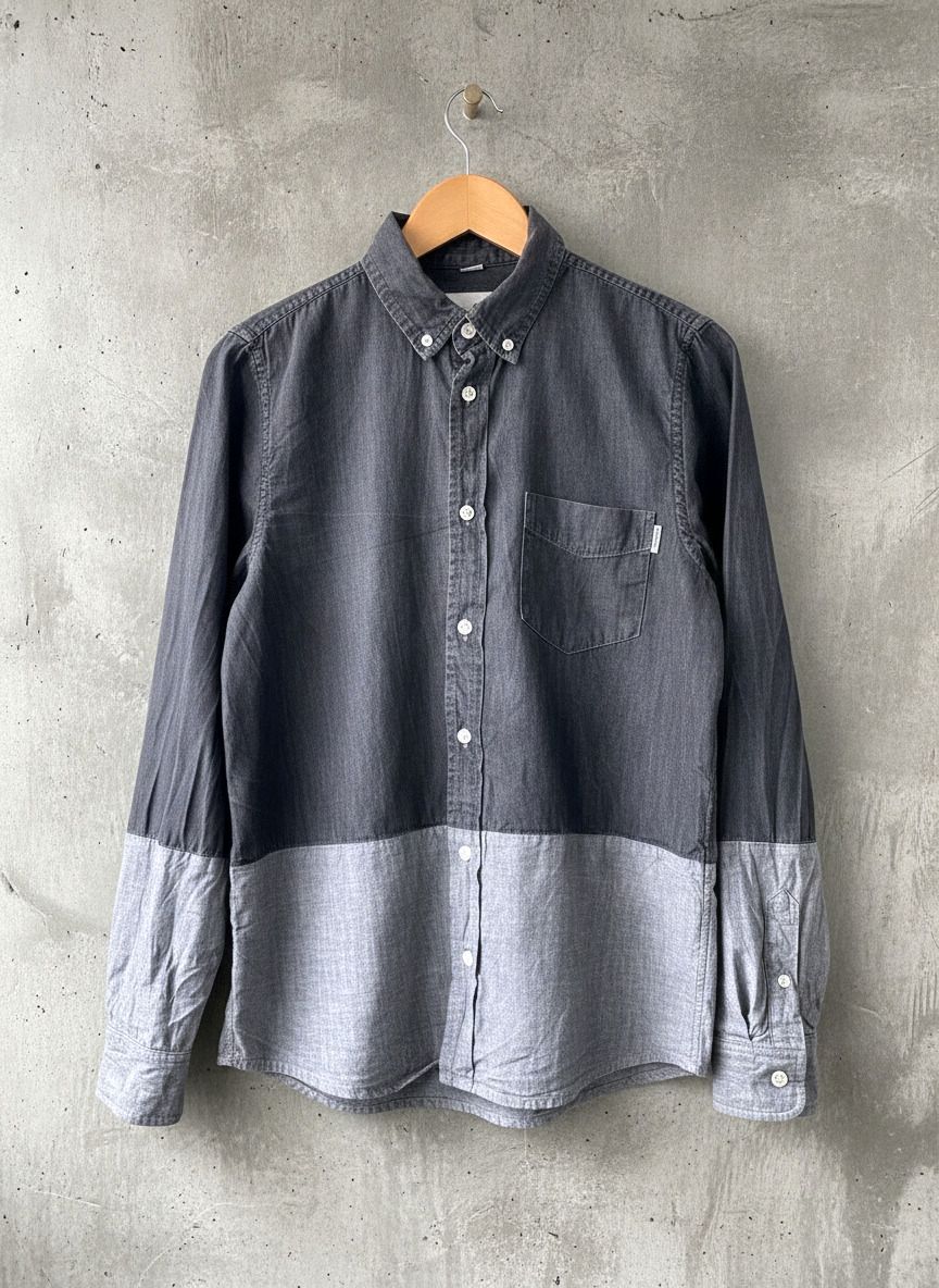Men’s Carhartt Slim Fit Chambray Cut And Sew Shirt In Grey - Medium - 0957