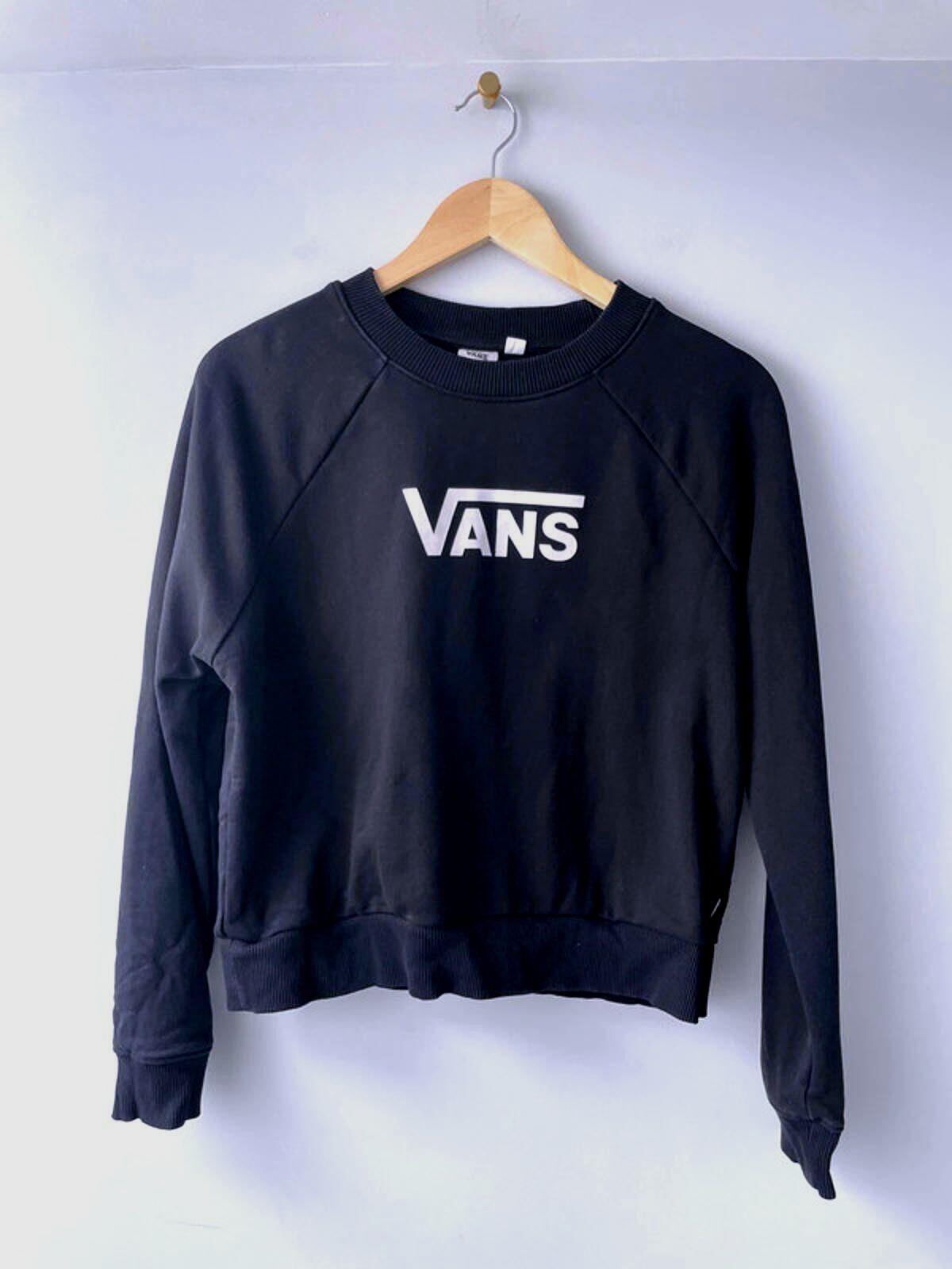 Women’s Vans Oversized Fit Crew Neck jumper Sweatshirt In Black - Small - 2230