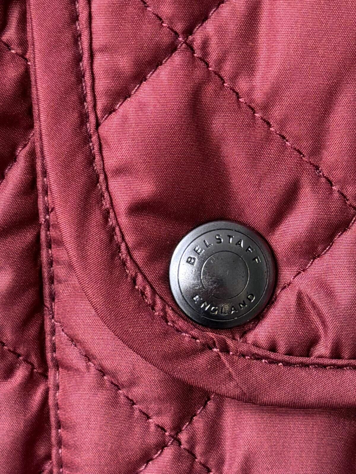 Mens Belstaff Quilted Sleeveless Gilet Vest in Burgundy - Large - 3529