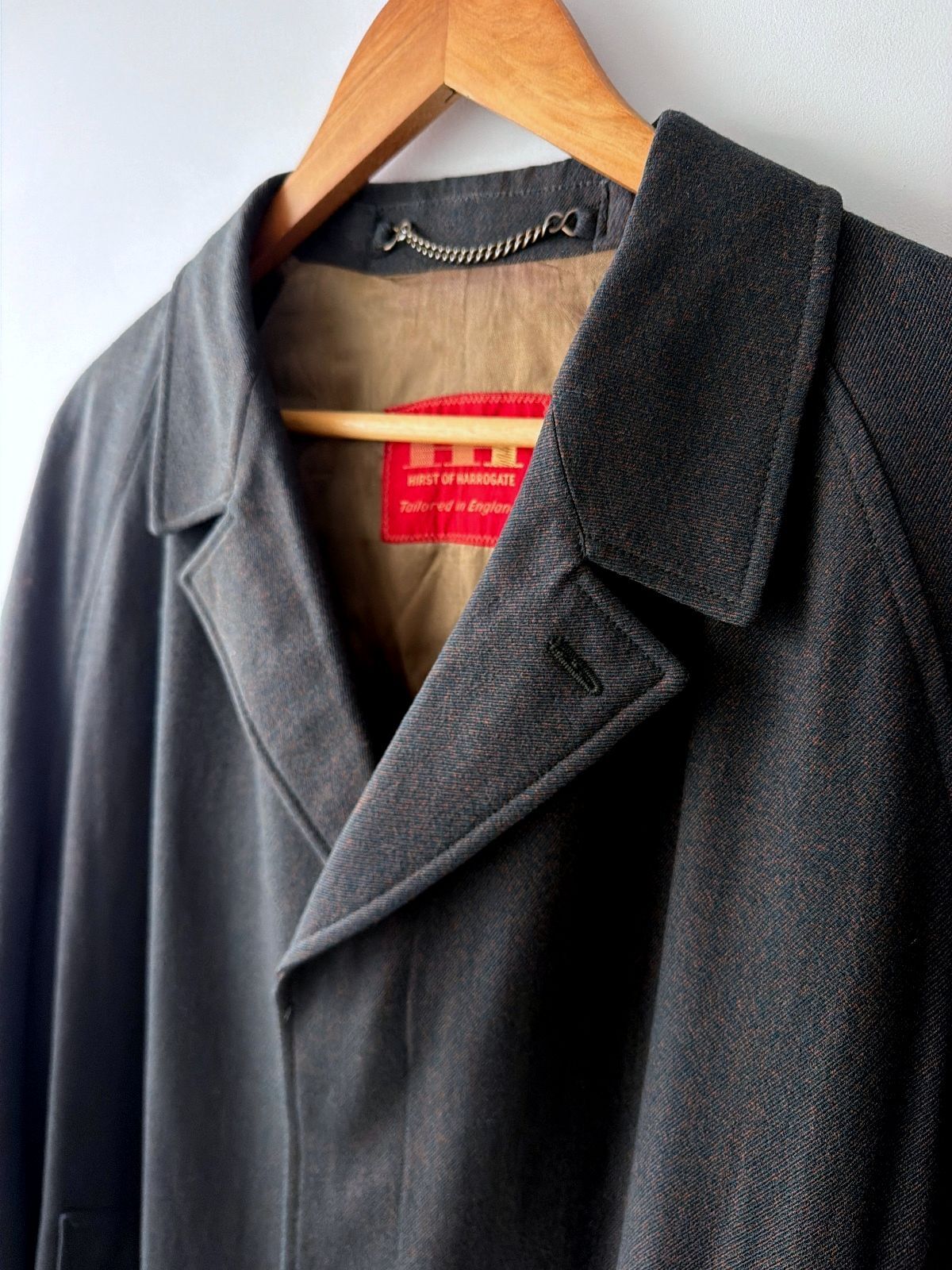 Men's Hirst Of Harrogate Wool Overcoat Jacket In Darl Green - XLarge - 3729