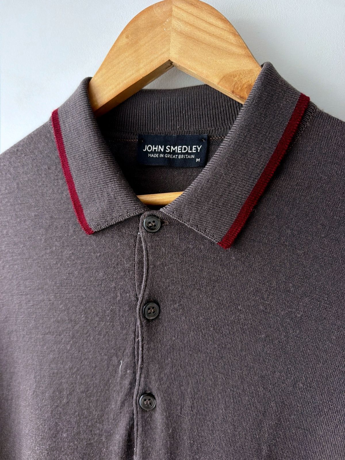 Men’s John Smedley 100% Merino Wool Knitted Polo Top In Purple - Medium - 3810