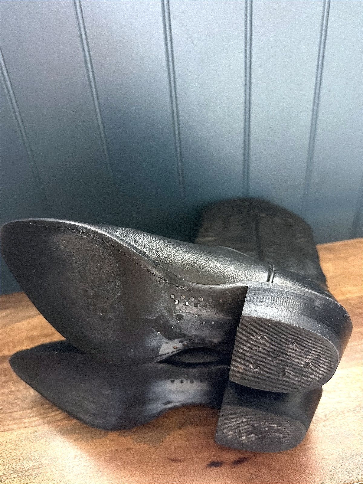 Women’s Tony Lama Premium Leather Cowboy Boots In Black - Uk7 - 3616