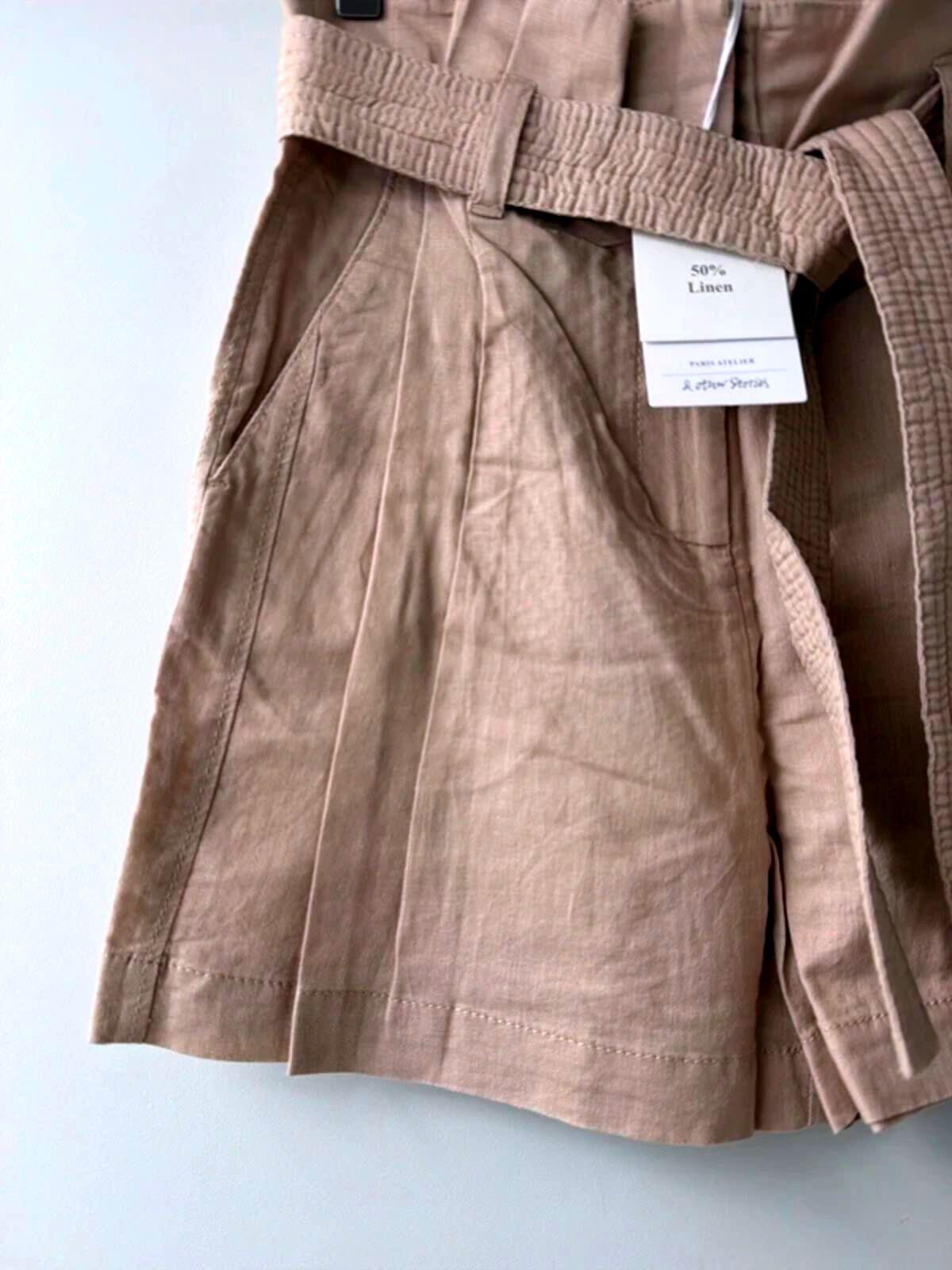 Women’s & Other Stories linen tie front style shorts in beige - Ul6 -