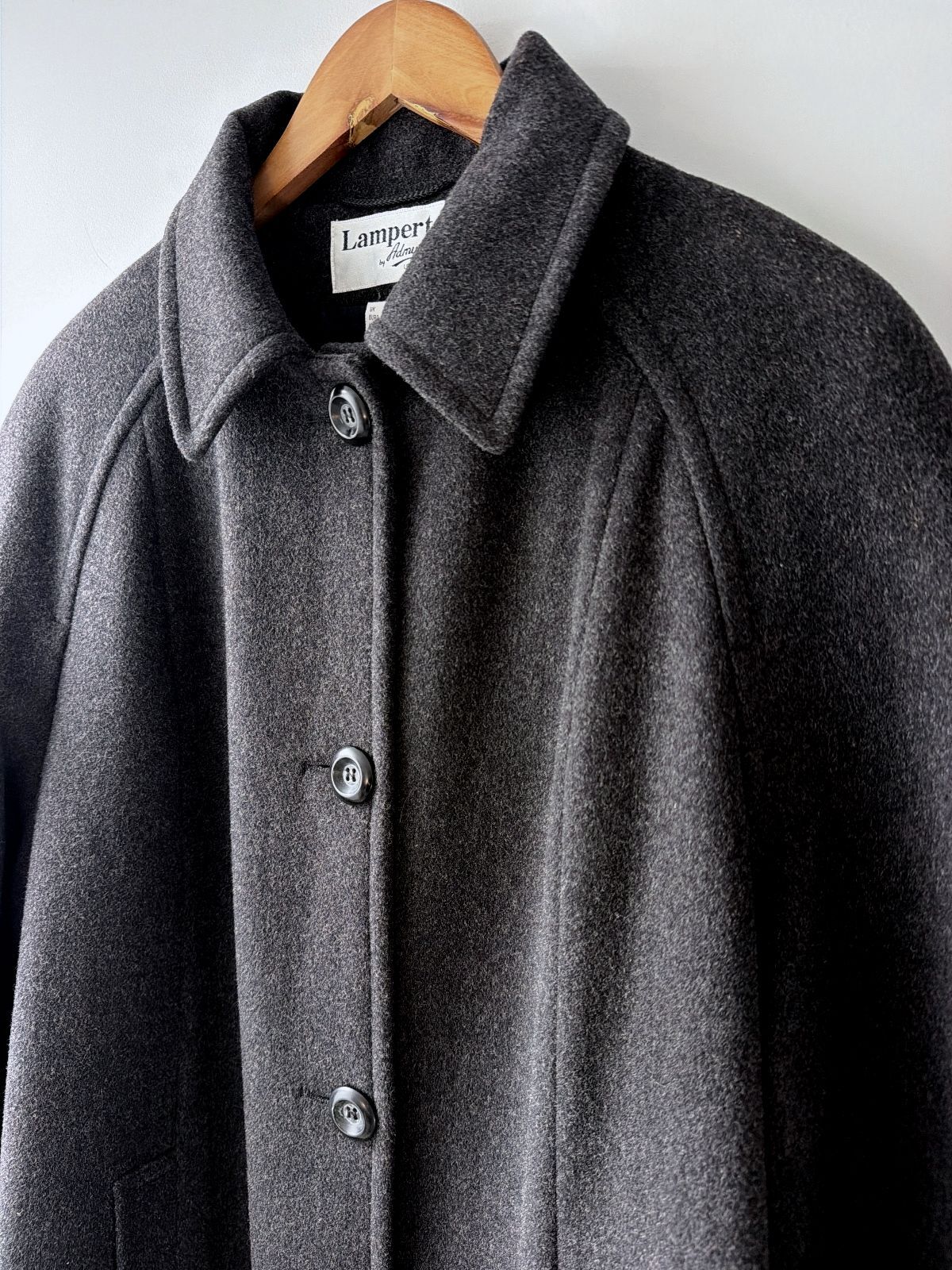 Women’s Lampert London Premium Wool Overcoat Pea Coat In Dark Grey - Uk14 - 3731