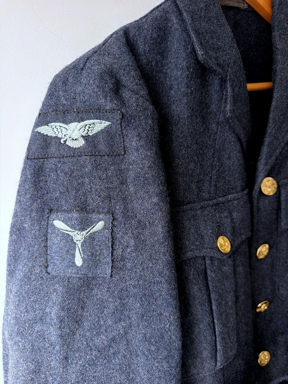 Vintage 1952 RAF Senior Airman's Wool Aircraftsman Jacket In Navy - XSmall -3834