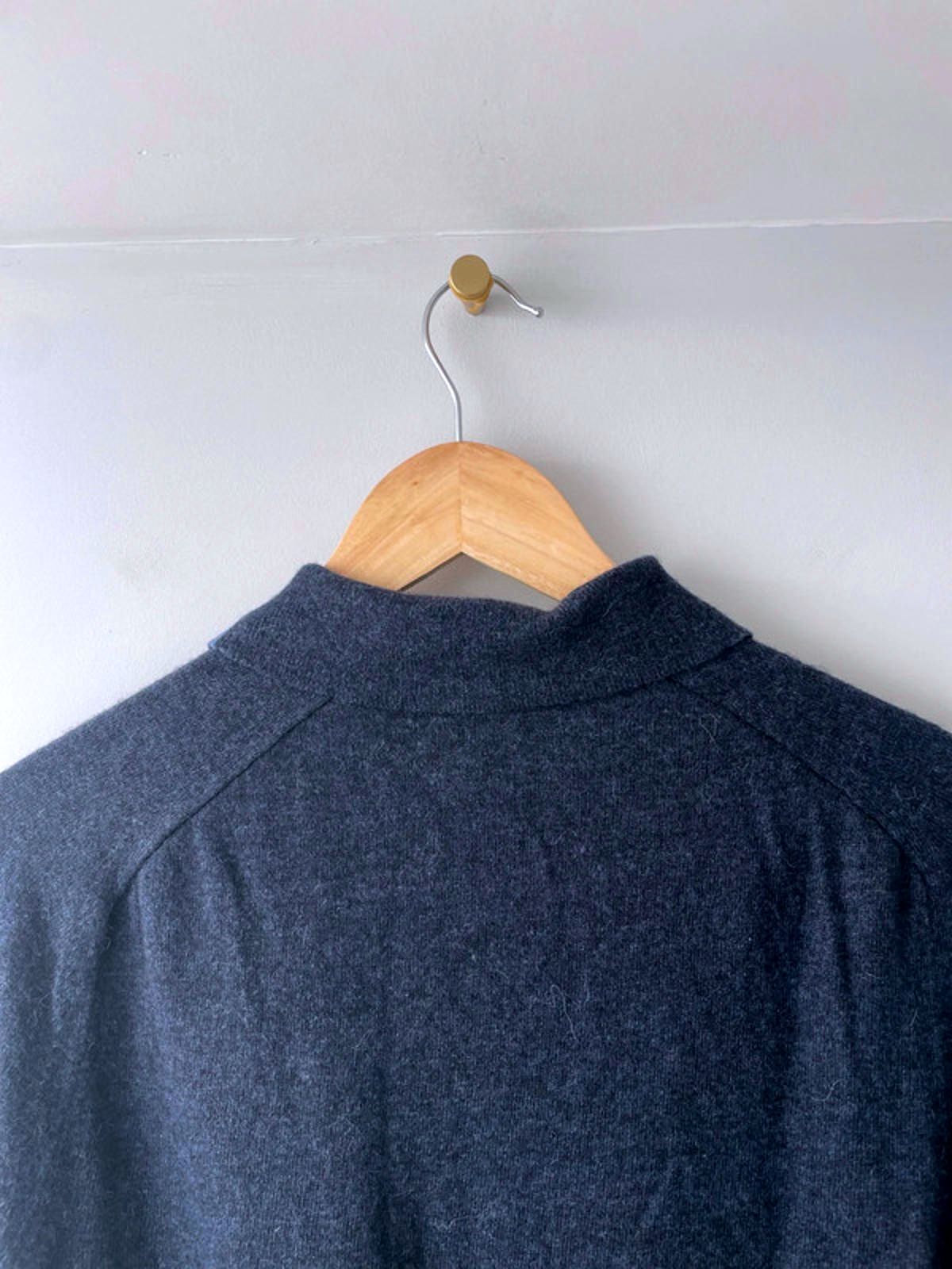 Men’s Reiss Wool Blend Knitted Long Sleeve Polo Top In Navy - Small - 1578