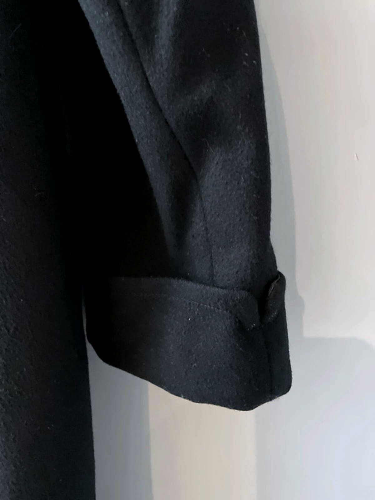 Men’s Aquascutim 100% Wool Single Breasted Trench Coat In Black - Large - 2578
