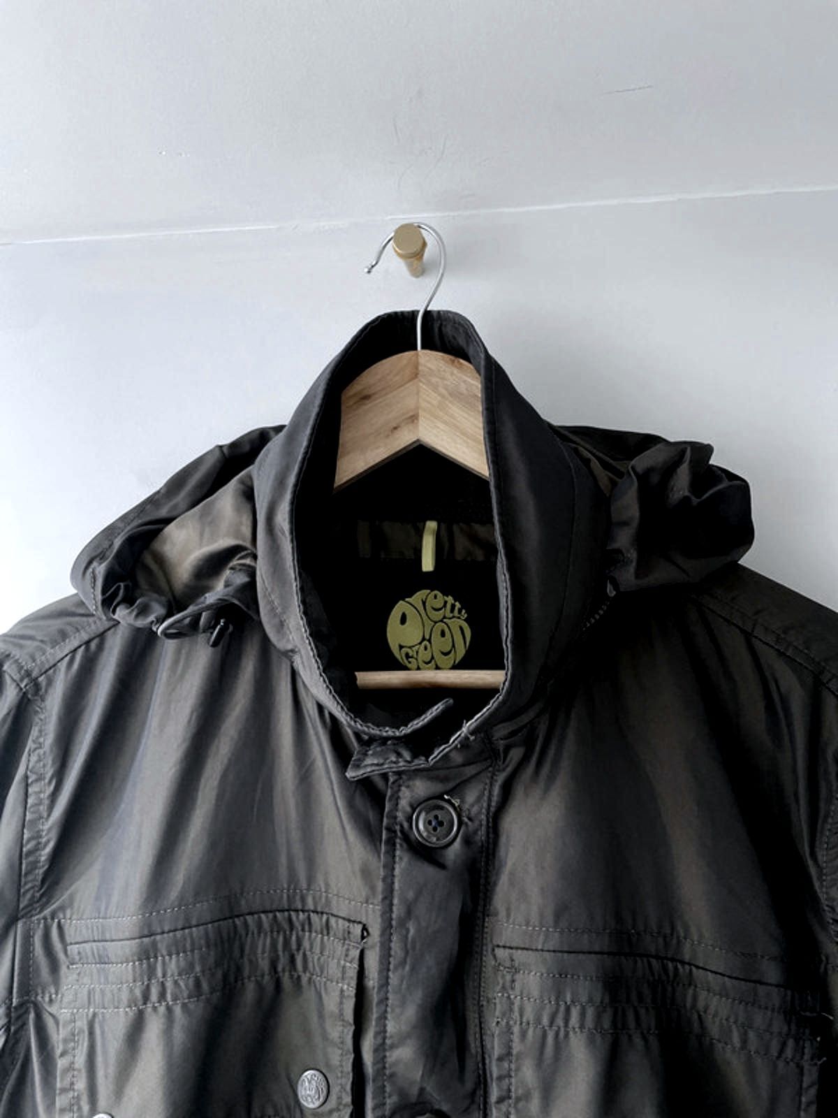 Men’s Pretty Green Hooded Harrington Parka Jacket Coat In Black - Small - 2130