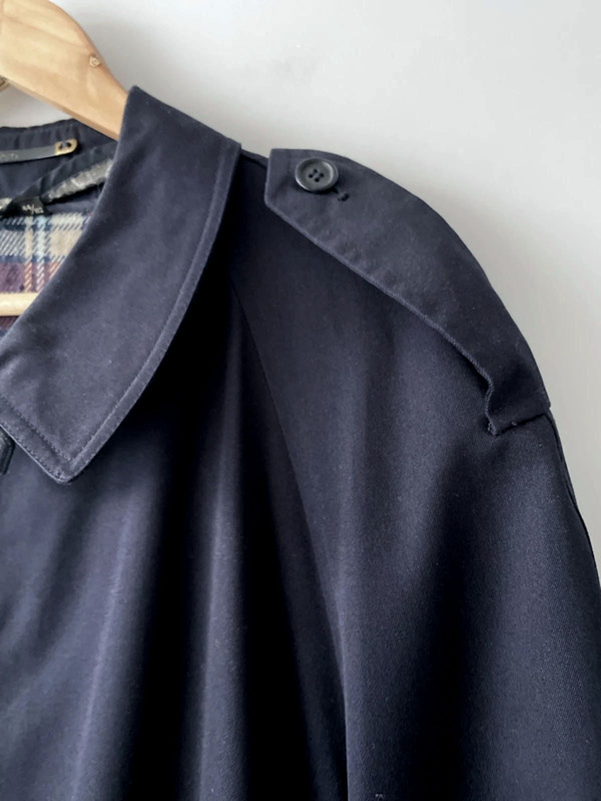 Men’s Baracuta Premium Belted Trench Coat In Navy Blue - Xlarge - 2650