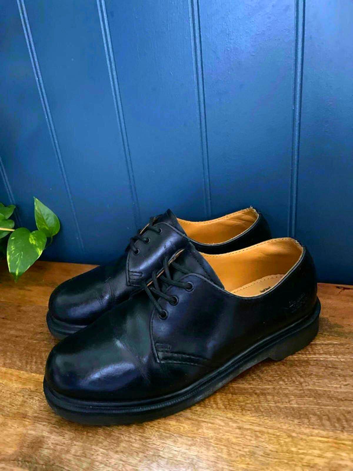 Women’s Dr Martens 1461 Premium Leather Chunky Sole Shoes In Black - UK5 - 2303