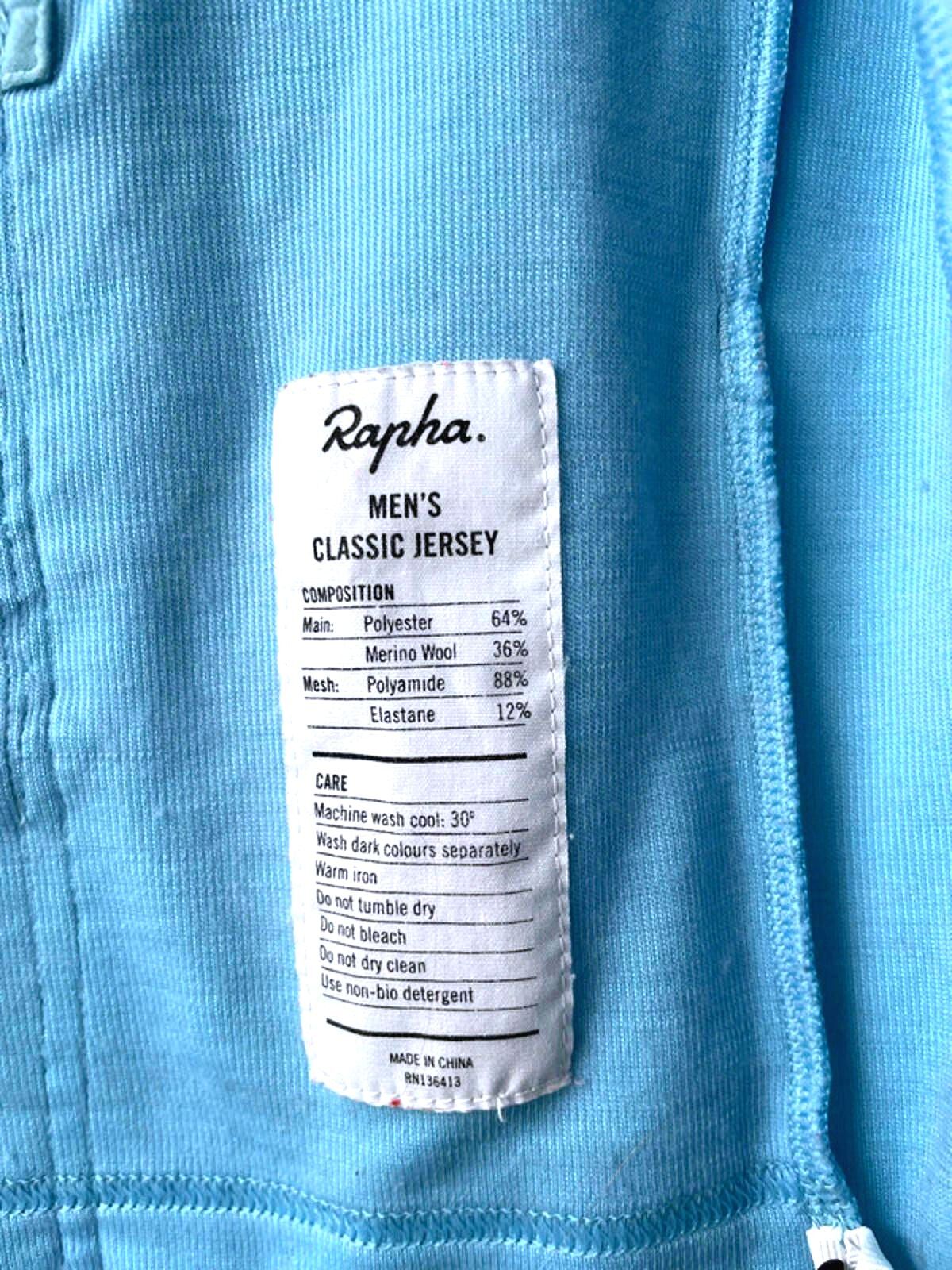 Men’s Rapha Classic Cycling Jersey Merino Wool In Light Blue - XSmall - 2212