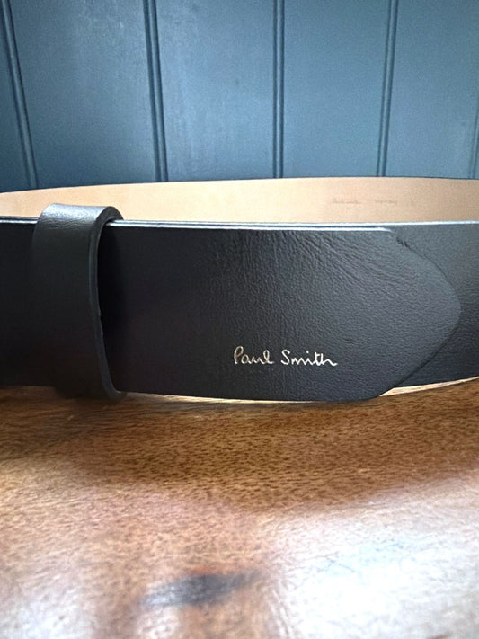 Mens Paul Smith Premium Leather Belt In Black - W32 - 3856