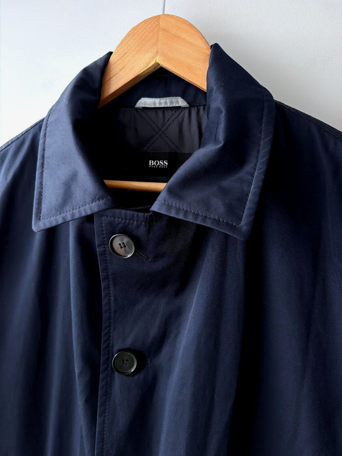 Men’s Hugo Boss Water Repellent Overcoat Jacket In Navy - Medium - 3827