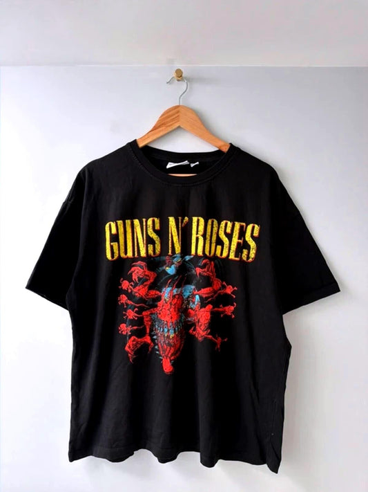 Men’s Guns N’ Roses oversized fit 87-88 tour t-shirt in black - medium - 3394