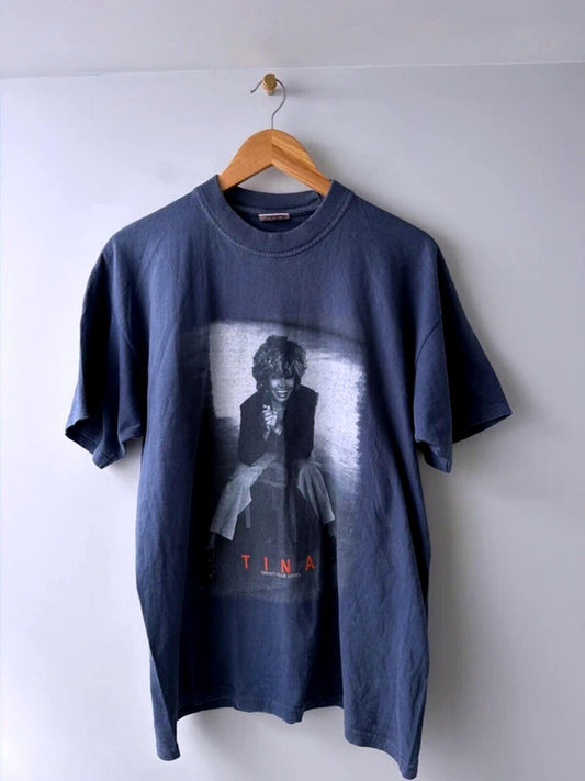 Tina Turner Vintage 2000 Tour T-shirt In Navy - Medium - 3354