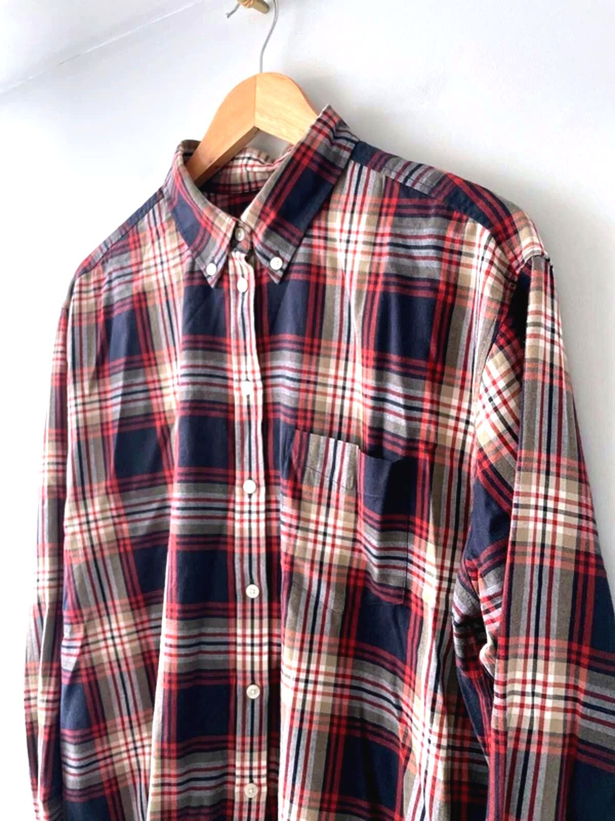 Women’s Gant Flannel Checked Oversized Fit Brushed Cotton Shirt in Blue/Red - UK10 - 2993