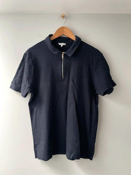 Men’s Reiss Short Sleeve Slim Fit Knitted Polo Top In Navy - XLarge - 2746