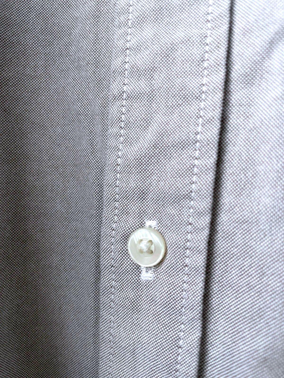 Men’s Uniqlo Slim Fit Long Sleeve Oxford Chambray Shirt In Grey - Medium - 1549