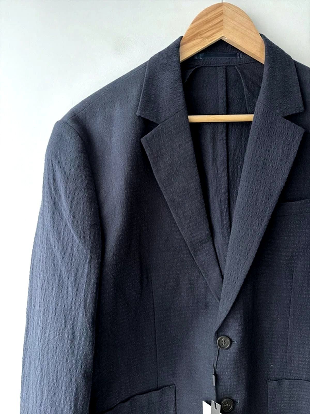 Men’s Jack & Jones Premium Linen Seersucker Blazer In Navy - Medium - 3282
