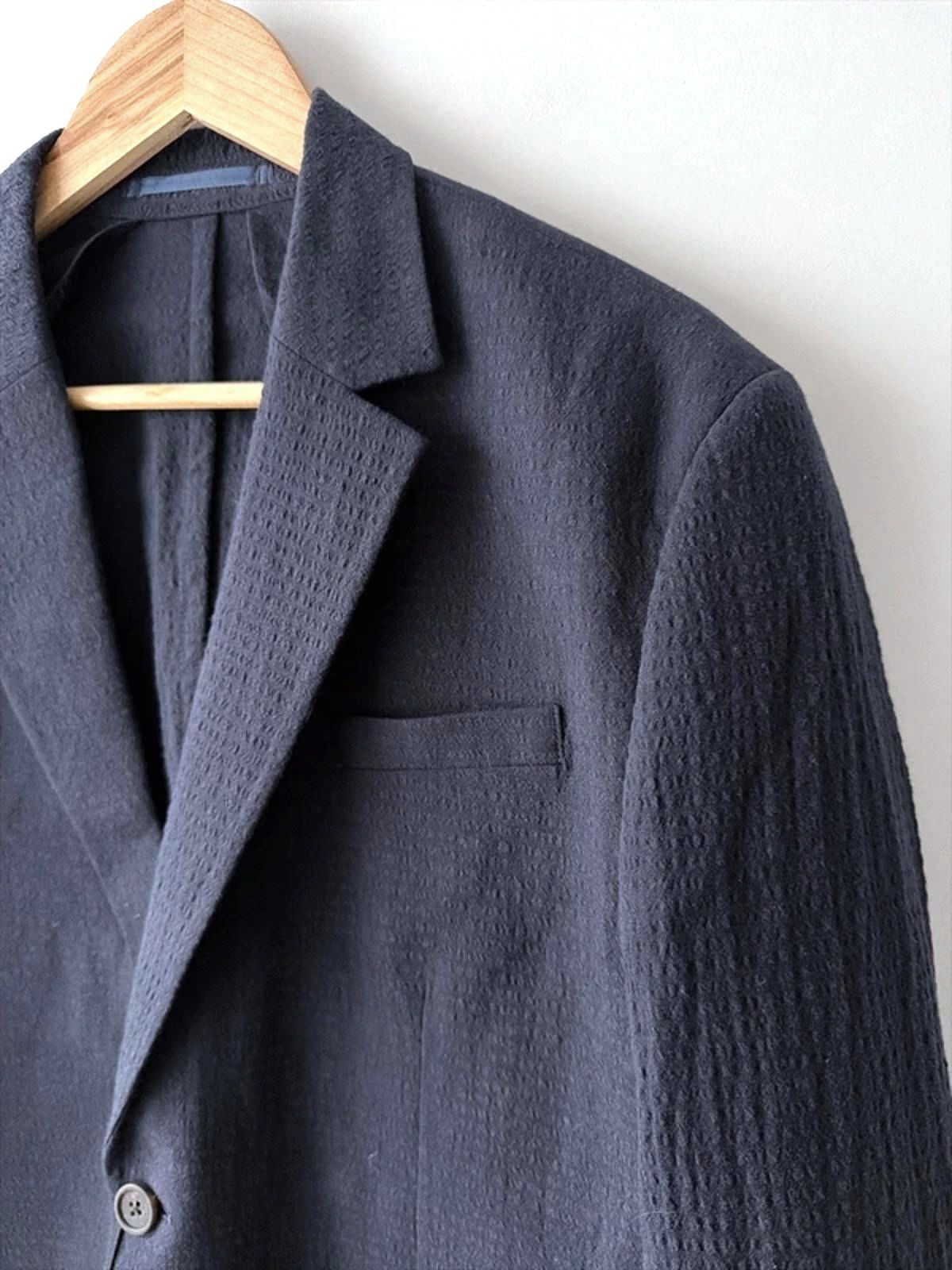 Men’s Jack & Jones Premium Linen Seersucker Blazer In Navy - Medium - 3282