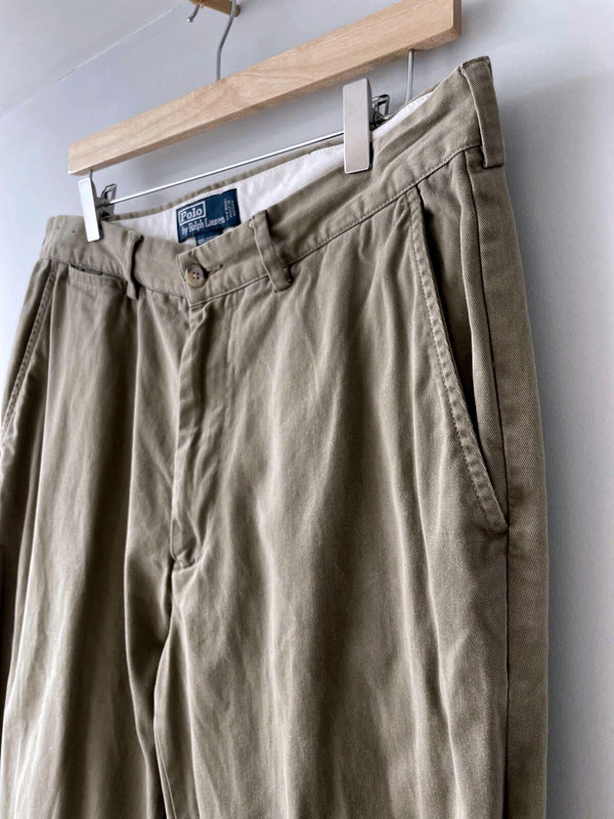 Men’s Ralph Lauren Premium Classic Chino Trousers In Khaki - W35/L30 - 1717
