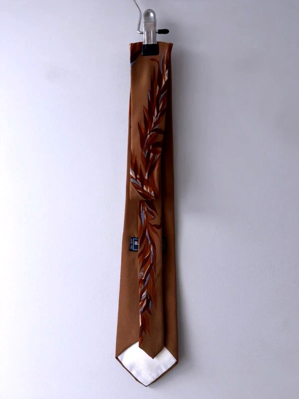 Balenciaga Vintage Rare Printed Silk Tie Made In Italy In Brown - 3329