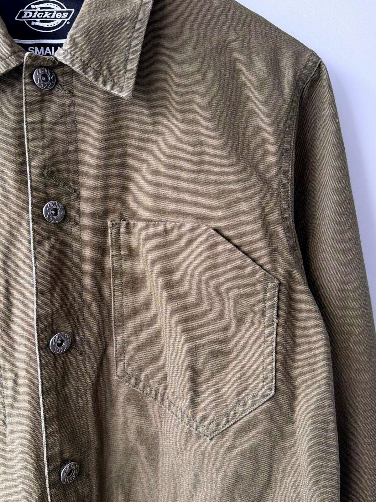 Mens Dickies Workwear Military Style Shirt Jacket In Khaki - Small - 3532