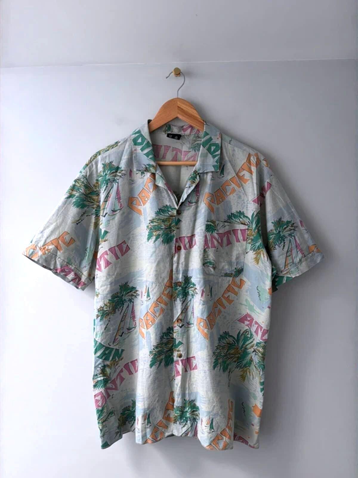 Men’s Vintage pacific print revere collar shirt - xlarge - 3416