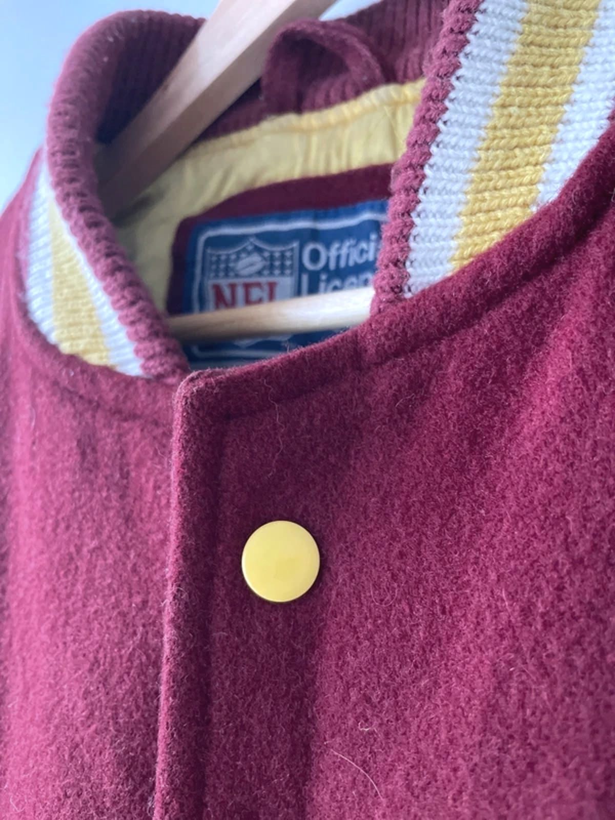 Men’s Washington Redskins Rare Wool Bomber Jacket in Red/Yellow - Medium - 2956