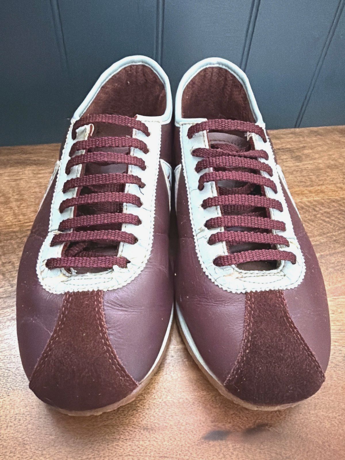 Womens Le Coq Sportif Vintage Retro Leather Trainers In Burgundy - Uk6 - 3614
