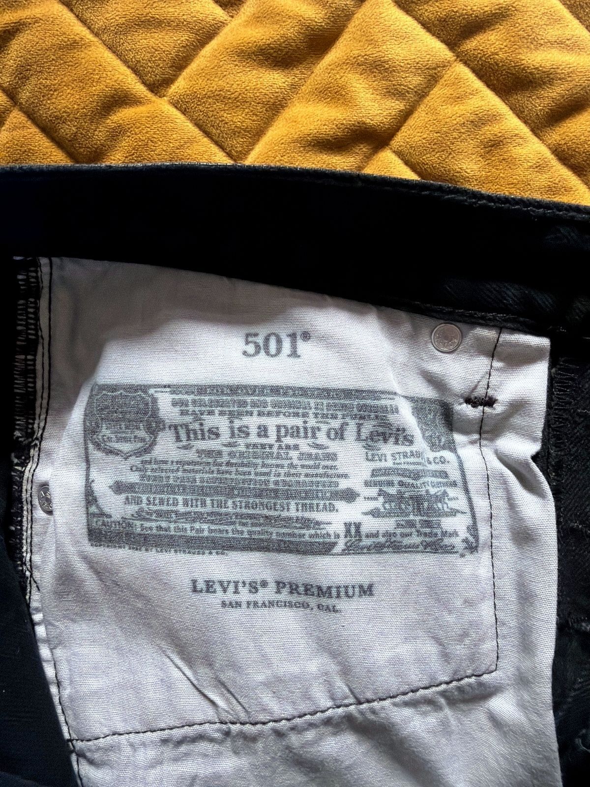 Women’s Levi's 501 Wax Coated Straight Leg Jeans In Black - W30/L30 - 3743