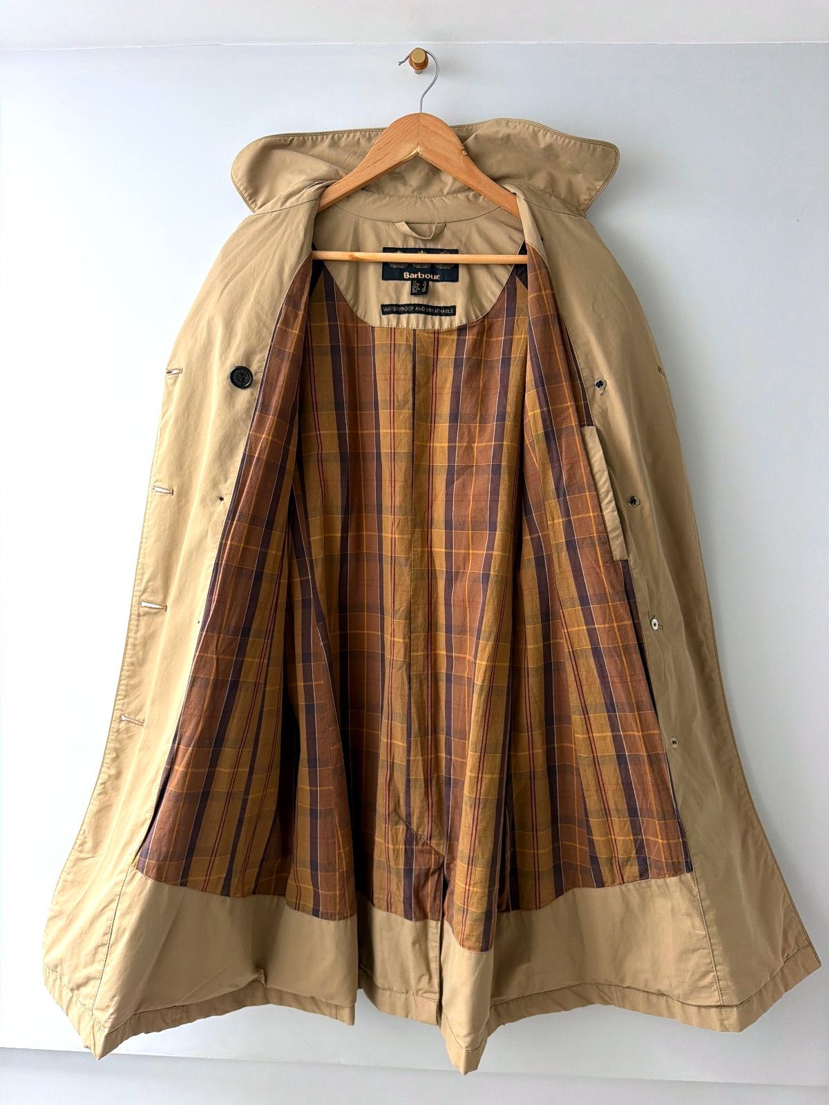 Women’s Barbour Valerie Classic Trench Coat Mac In Beige - Uk12 - 3796