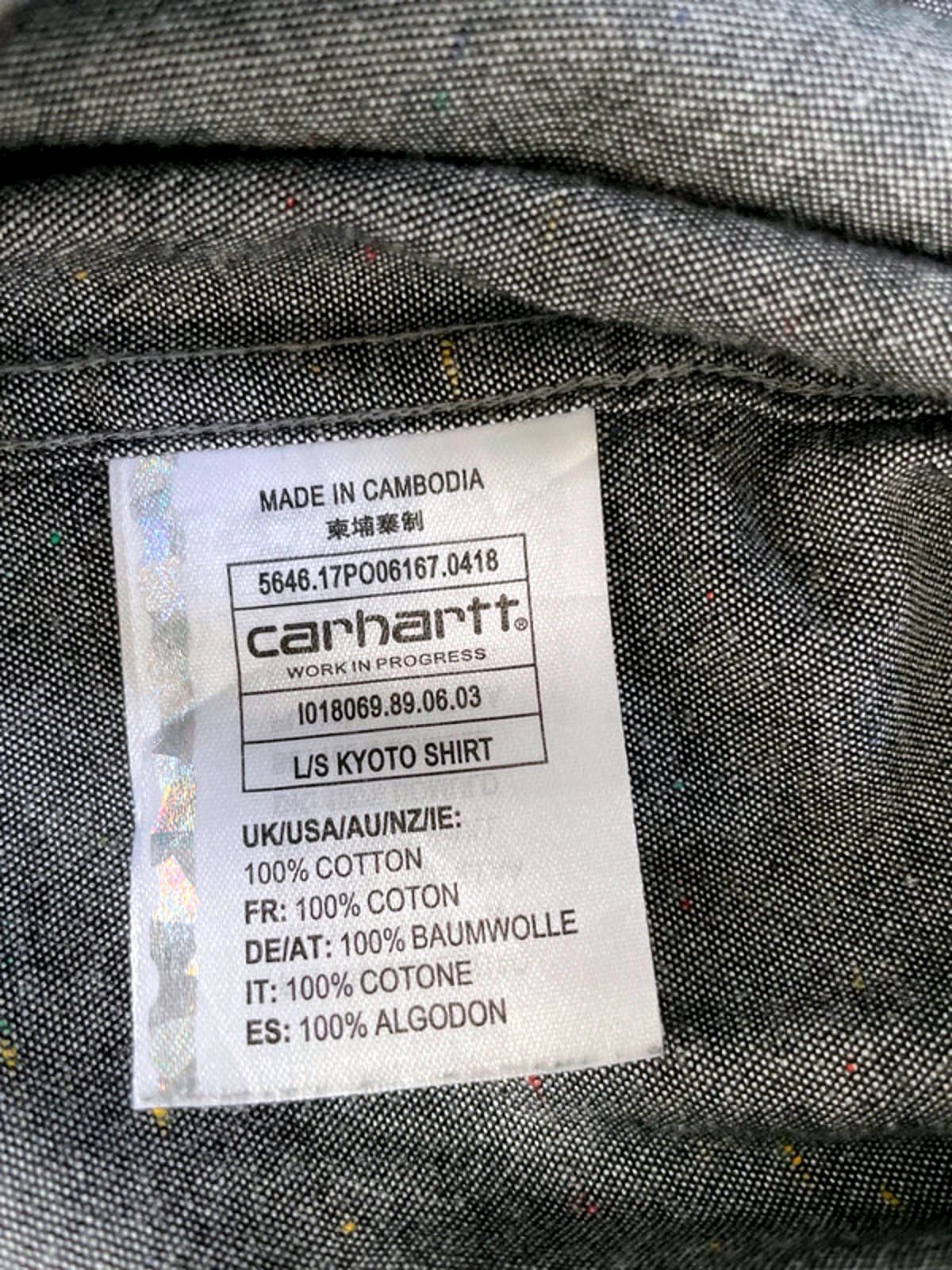 Mens Carhartt Kyoto Long Sleeve Button Down Chambray Shirt In Grey - Small - 1546
