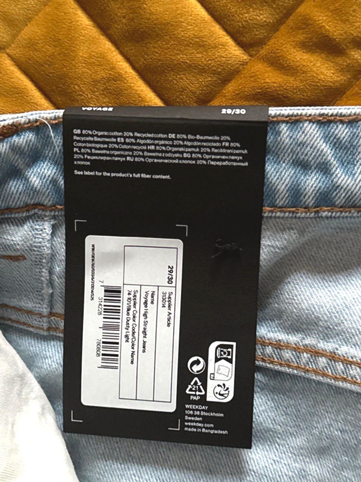 Women’s Weekday Voyage High Waisted Fit Jeans In Blue - W29/L30 - 0943