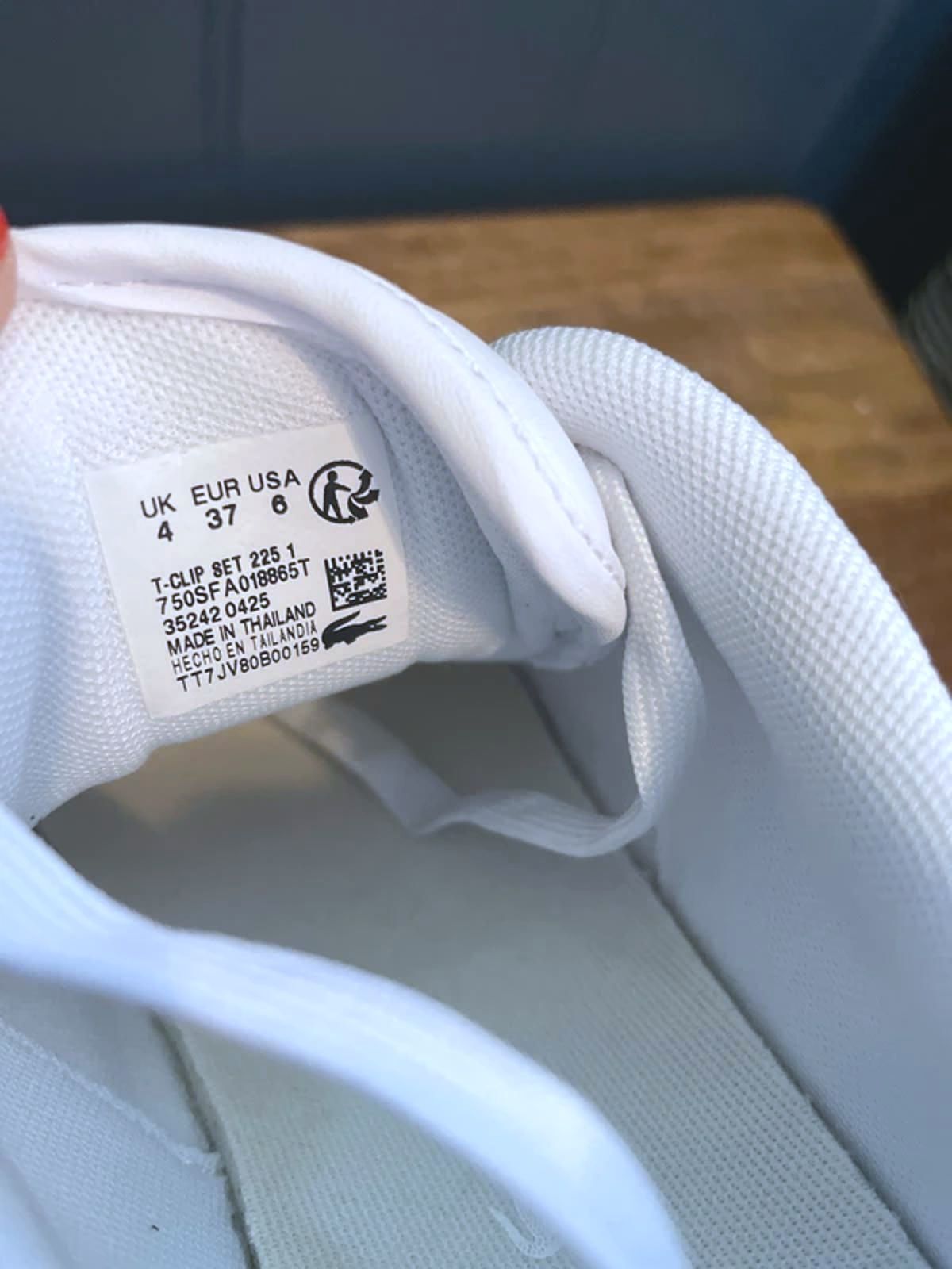 Women’s Lacoste T-Clip Premium Leather Trainers in White - UK4 - 3097