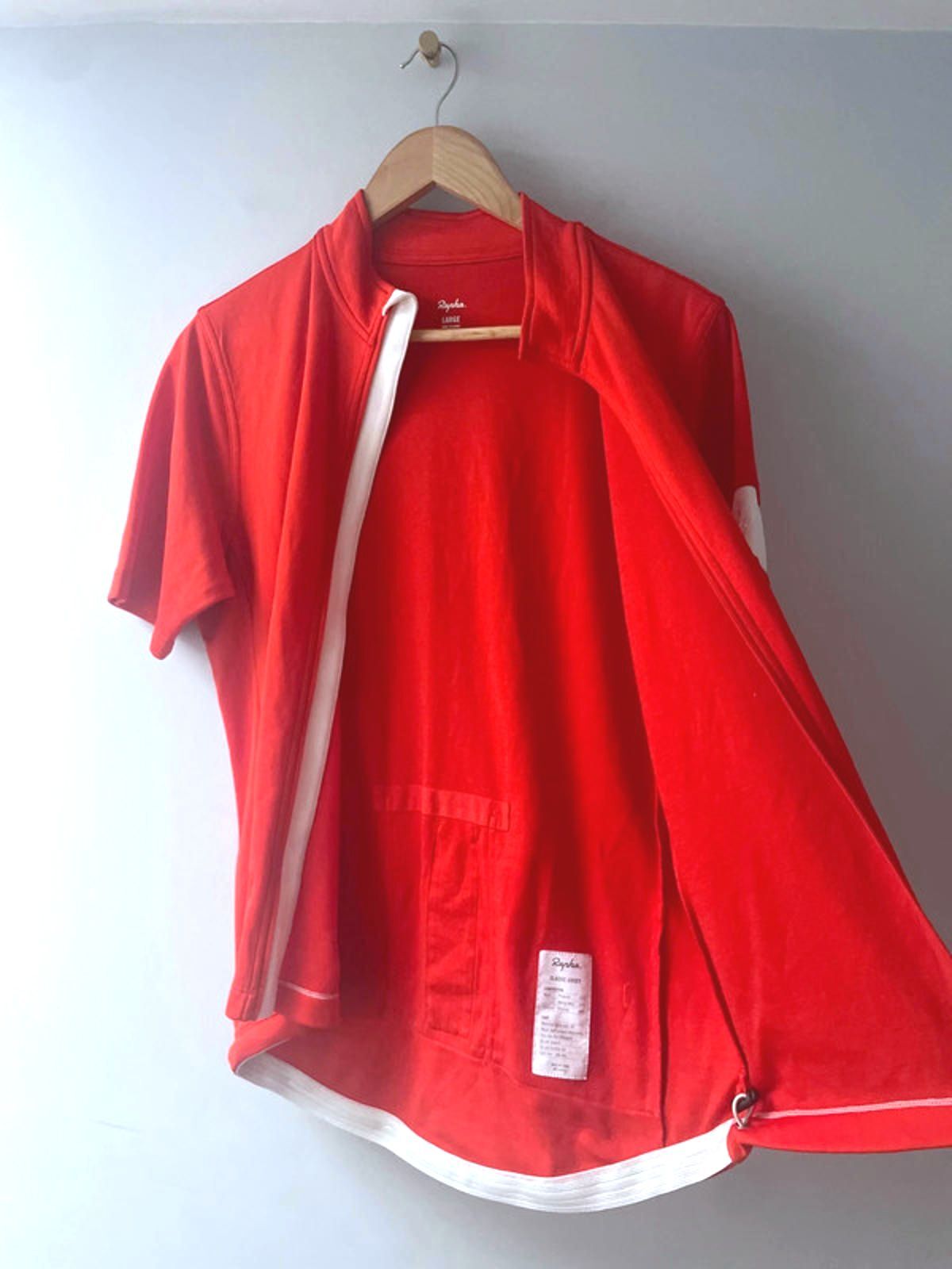 Men’s Rapha Premium Merino Wool Blend Cycling Jersey Top In Red - Large - 2839