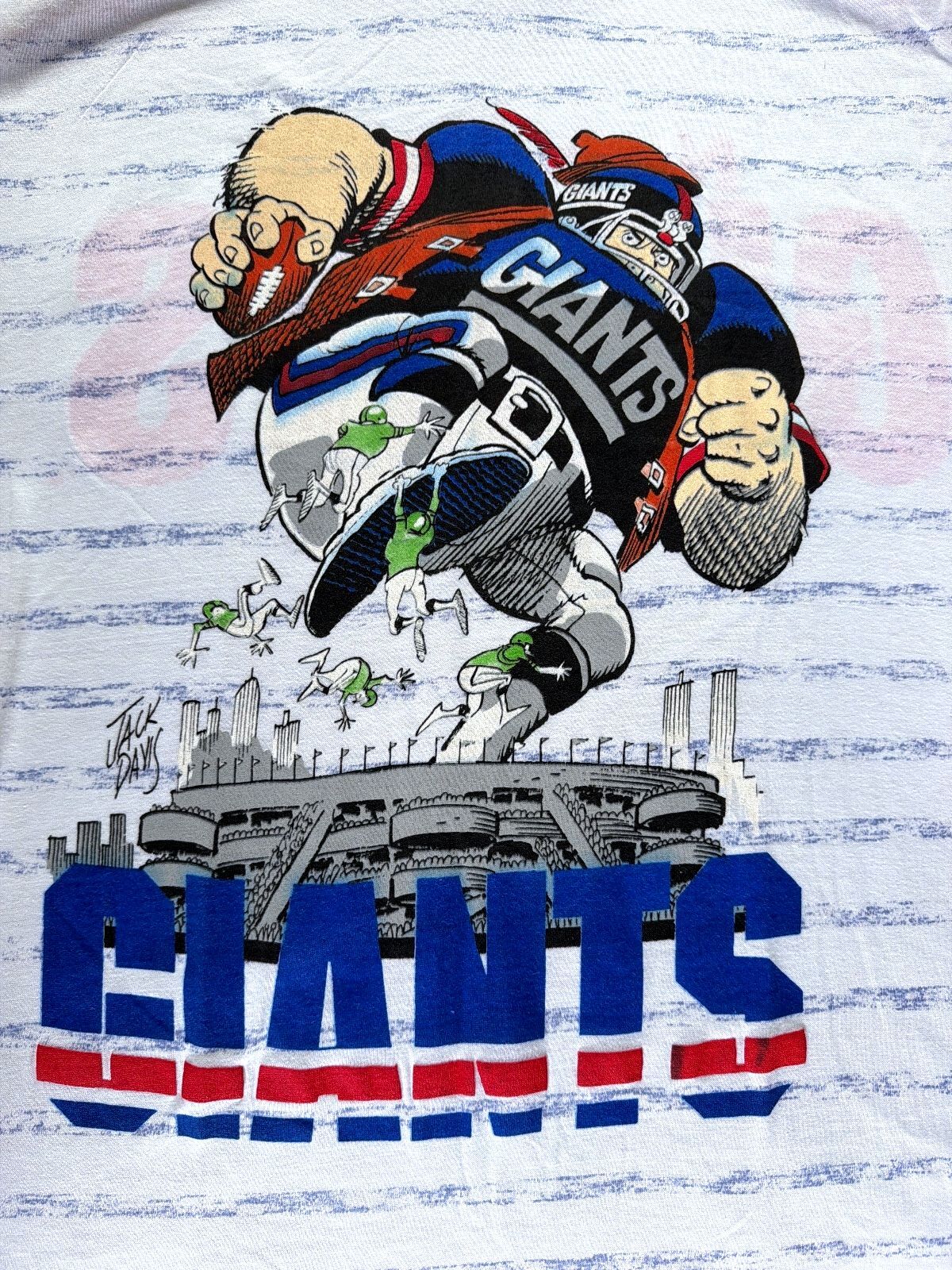 Men’s Vintage New York Giants Rare Cartoon Graphic Print T-Shirt - Medium - 3712
