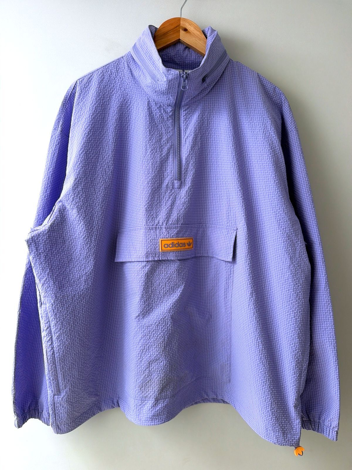 Men’s Adidas Oversized Fit Half Zip Pullover Jacket In Purple - Medium - 3569