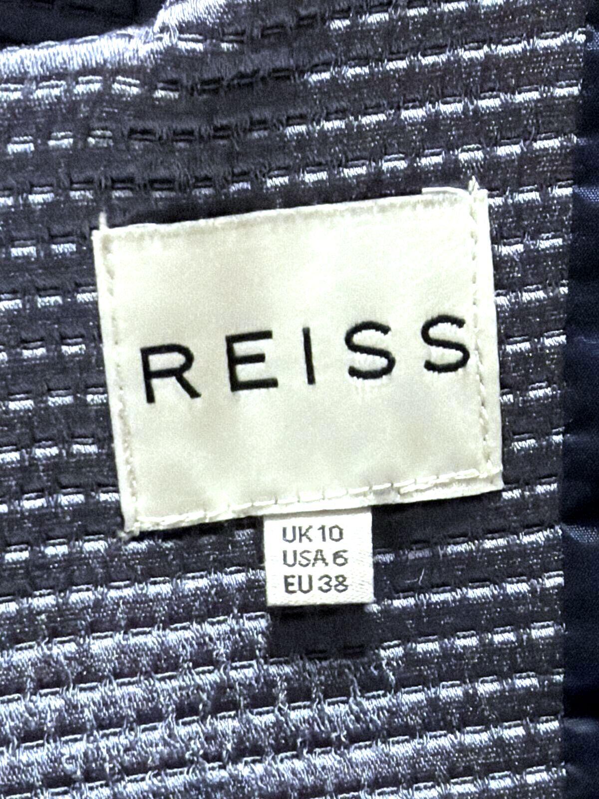 Womens Reiss Anouk Fitted Sleeveless Dress with V-Neck In Blue - Uk10 - 3517