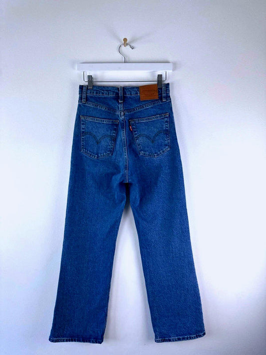 Women’s Levi’s Ribcage Crop Bootcut High Waisted Jeans In Navy - W26 / L27 -1311