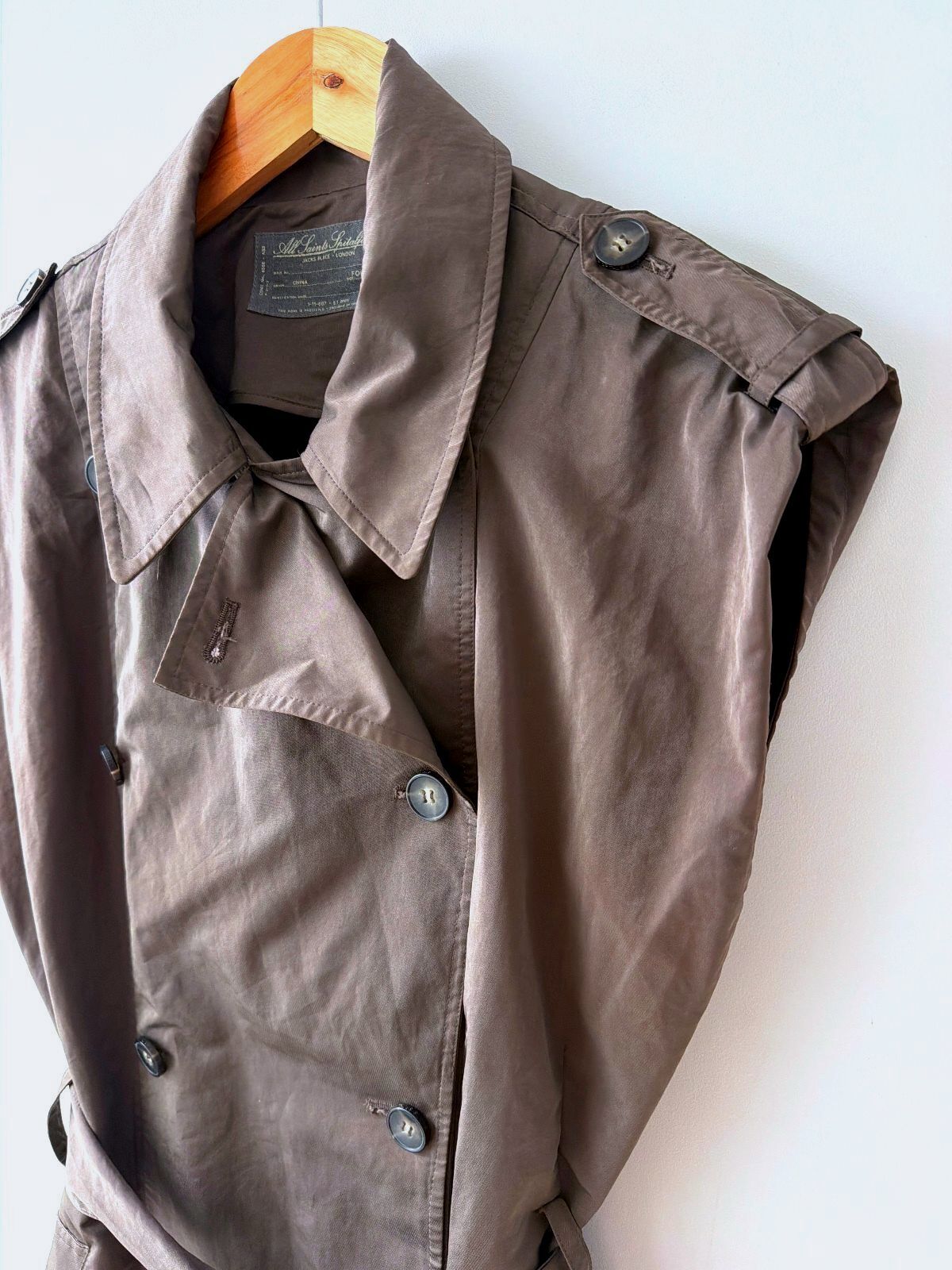 Women’s Allsaints Anais Sleeveless Belted Trench Dress In Brown - Uk14 - 3570