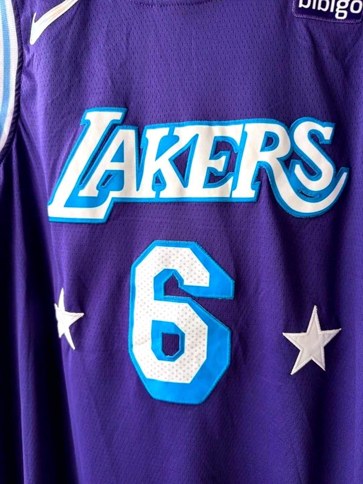 Men's LeBron James 6 LA Lakers Nike City Edition Swingman Jersey - XLarge - 3308