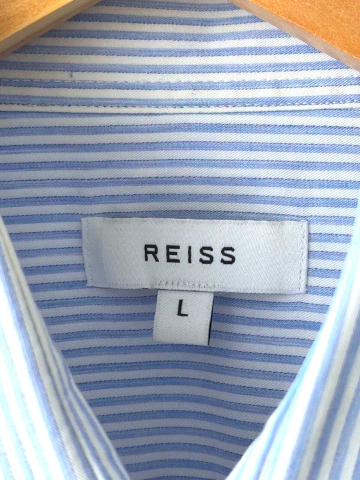 Men’s Reiss Long Sleeve Stripped Shirt In Blue - Large - 3398