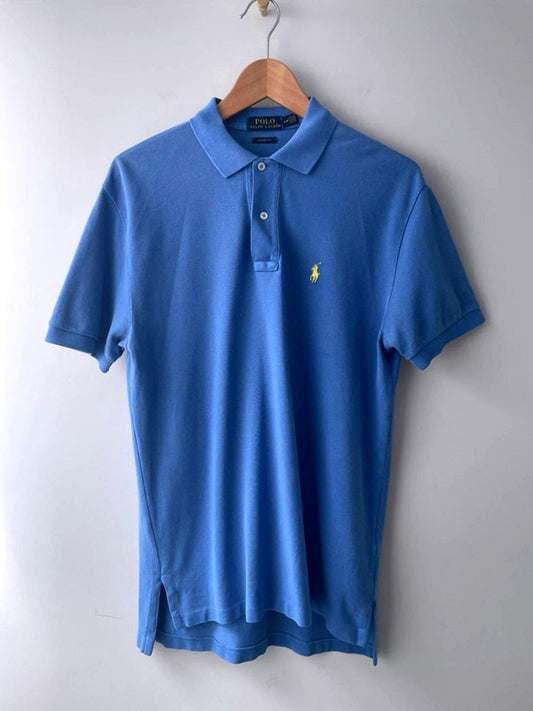 Men’s Ralph Lauren Premium Classic Fit Pique Polo Top In Blue - Small - 1667