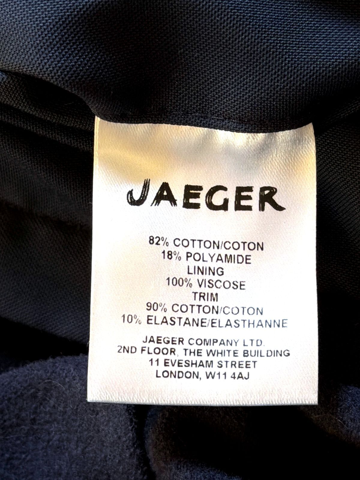 Men's Lou Dalton x Jaeger Hooded Jacket Coat In Navy - Medium - 3708